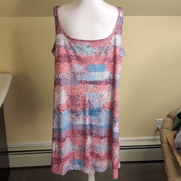 Columbia PFG 2X Pink Blue Tank Dress Omni-Freeze Advanced Cooling - Picture 5 of 9